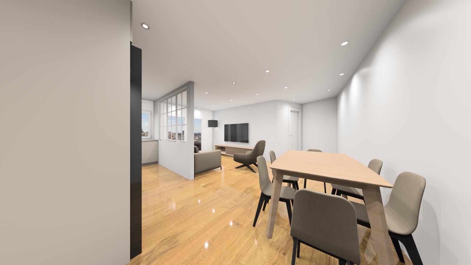 Salón Cocina ático Palomera